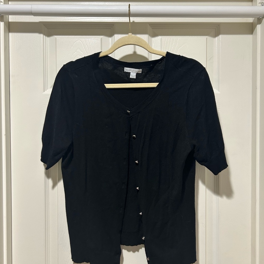 Black Button-Up Women's Top